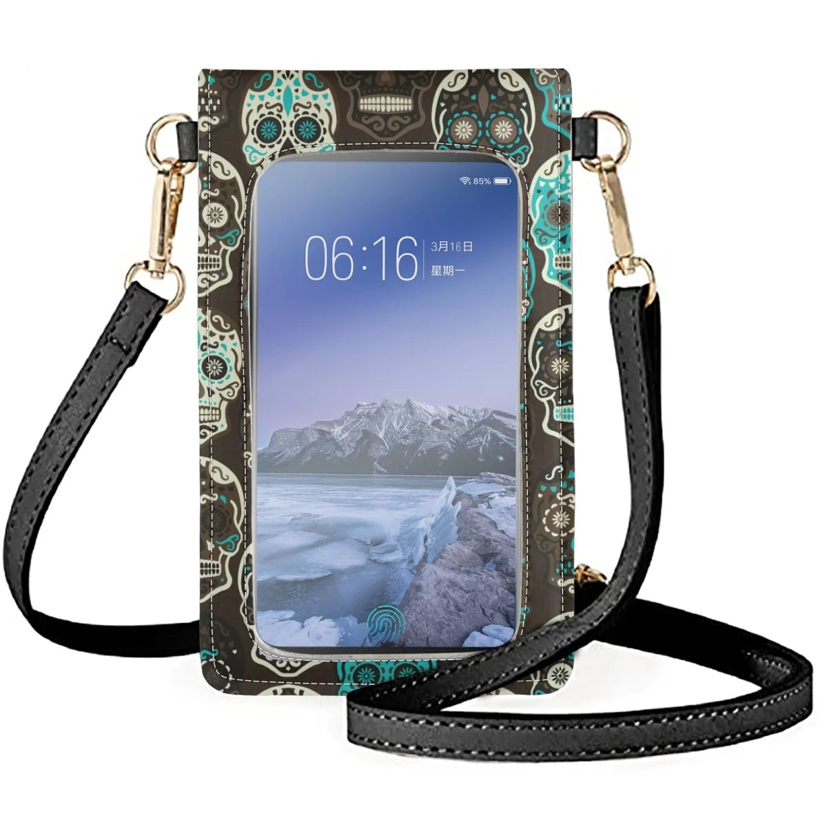 Fashionable 3D Printed Skull Unisex Mobile Phones Bag