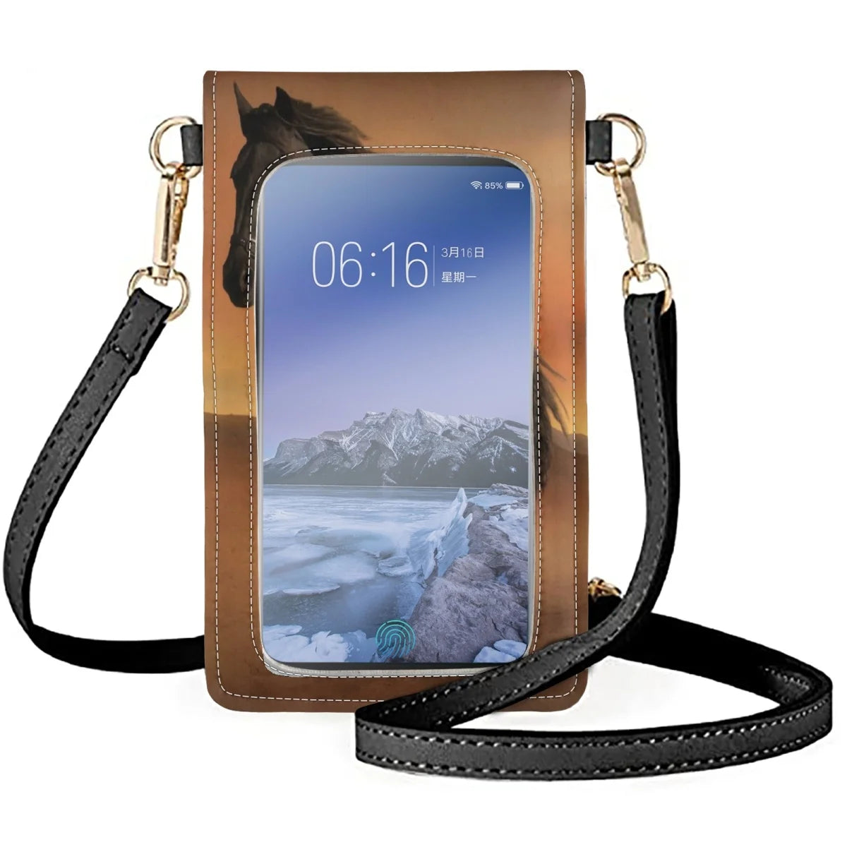 Galloping Steed Pattern Bag 3D Horse Shoulder Pouch Unisex