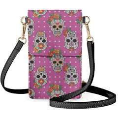 Mobile Phone Bags Flap Polka-dot Floral Skull Small Item Storage Bag Girls