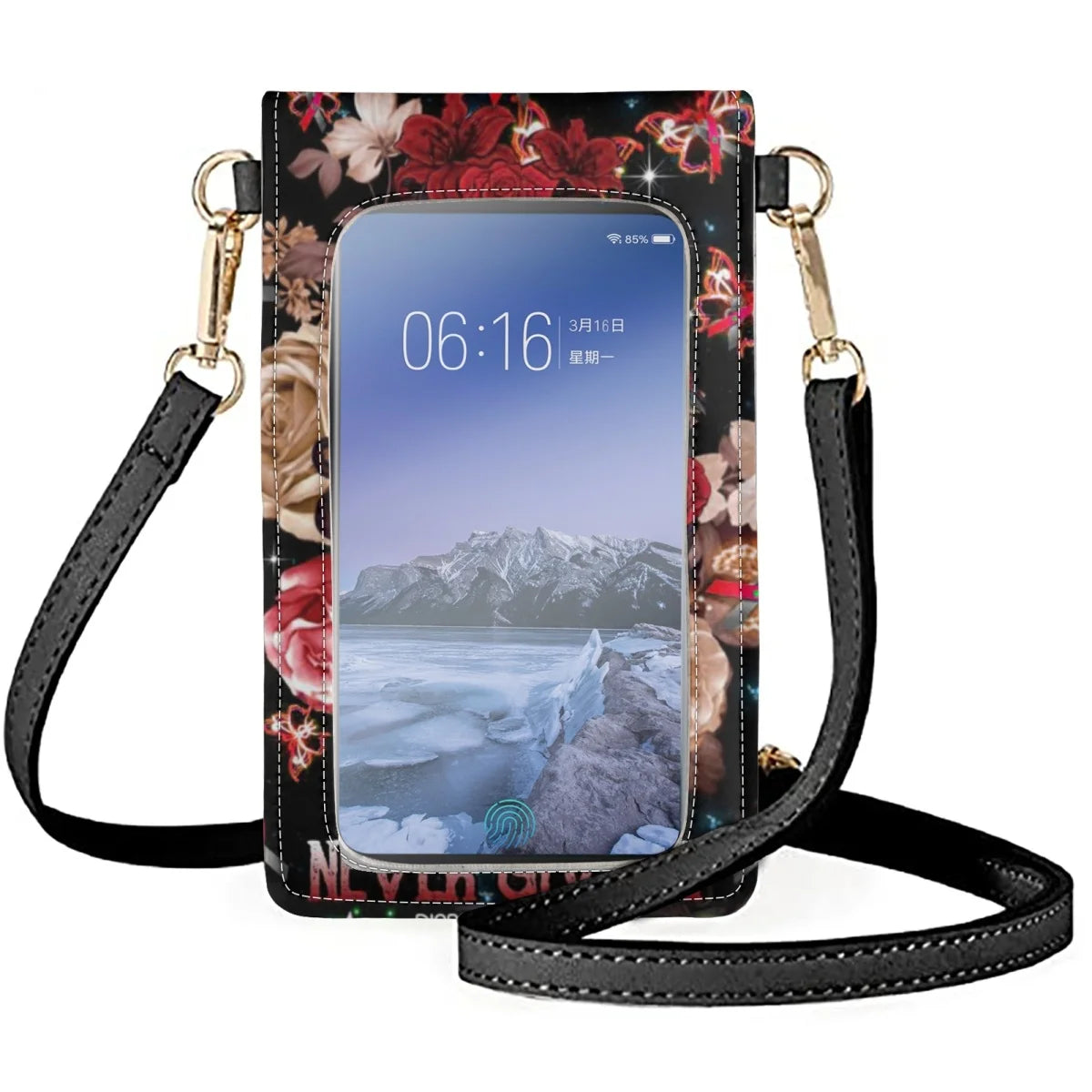 Goth Girl Phone Case Universal Never Give Up Shoulder Bag