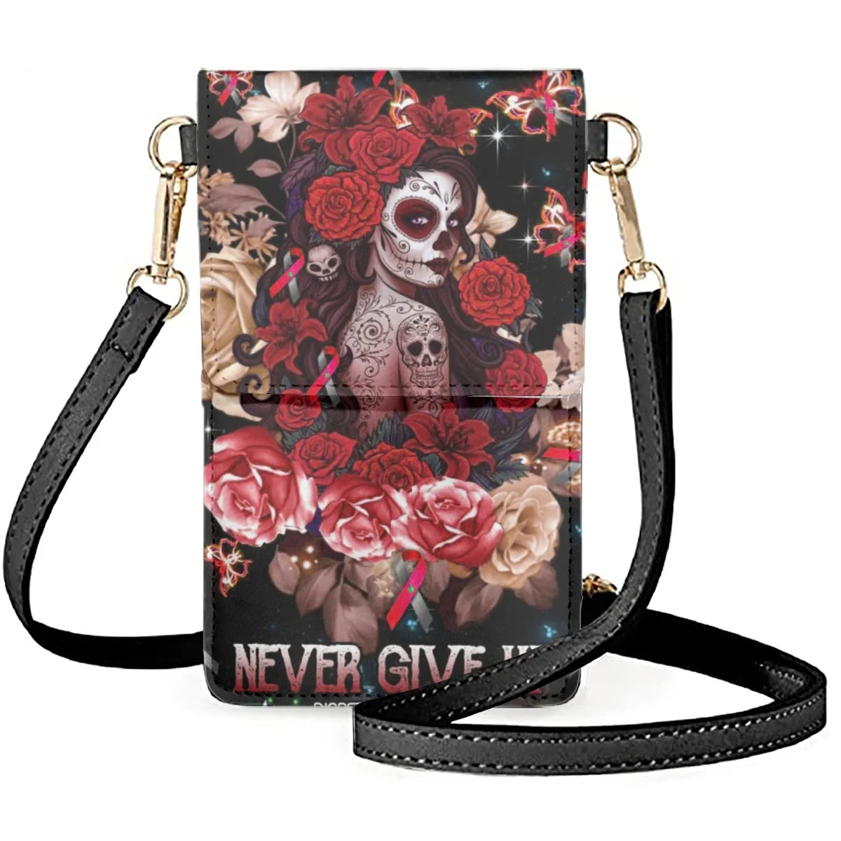 Goth Girl Phone Case Universal Never Give Up Shoulder Bag