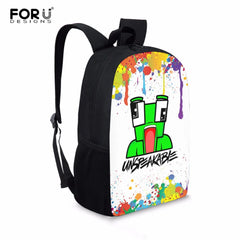 Boys Waterproof School Bags Cartoon Prints Shoulder Backpacks