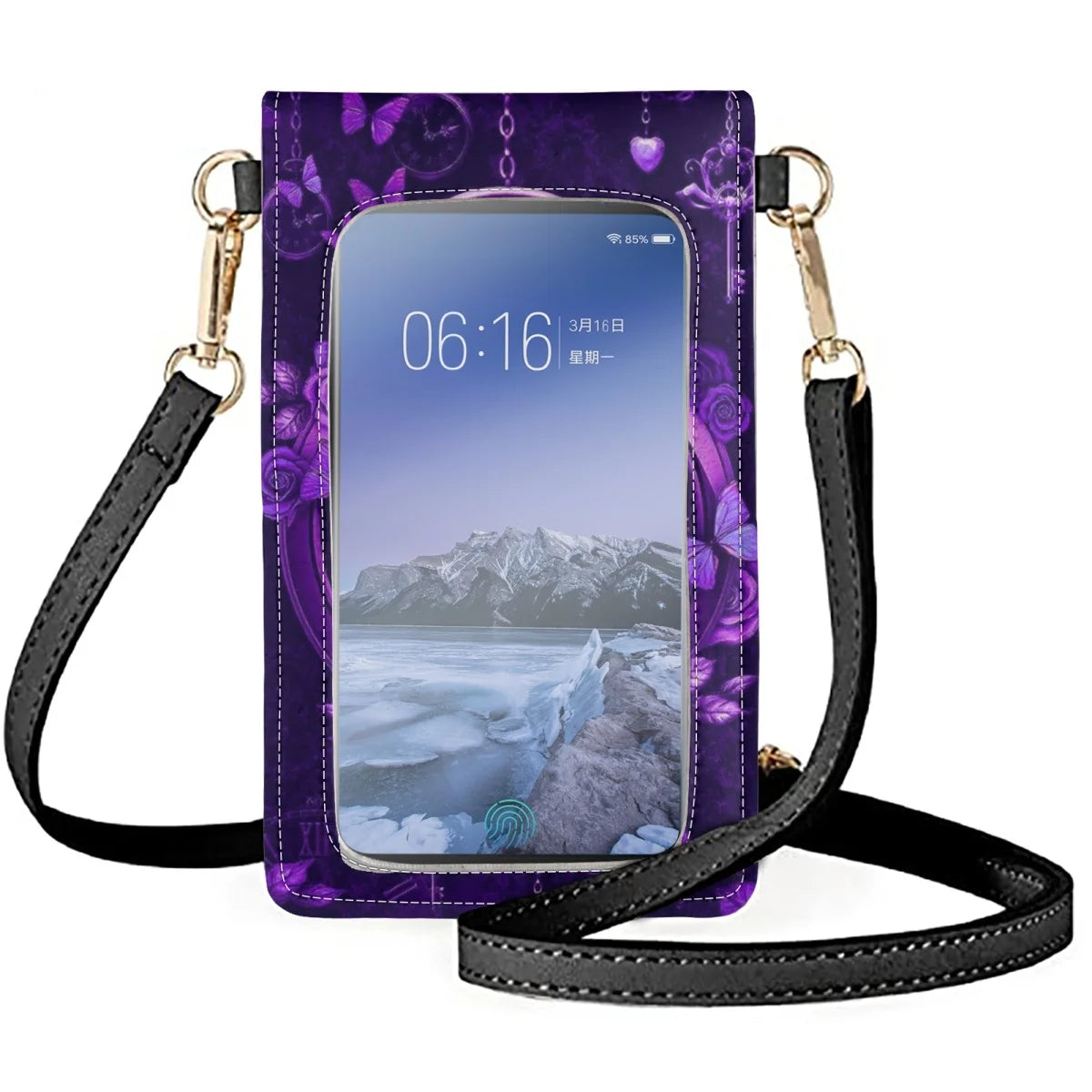 Romantic Rose Flower Messenger Bag Women's Satchel
