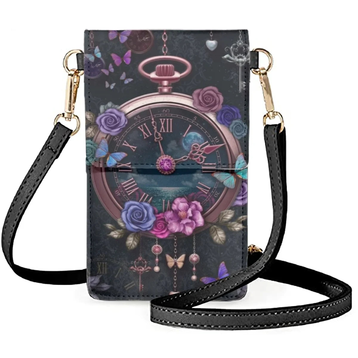 Romantic Rose Flower Messenger Bag Women's Satchel