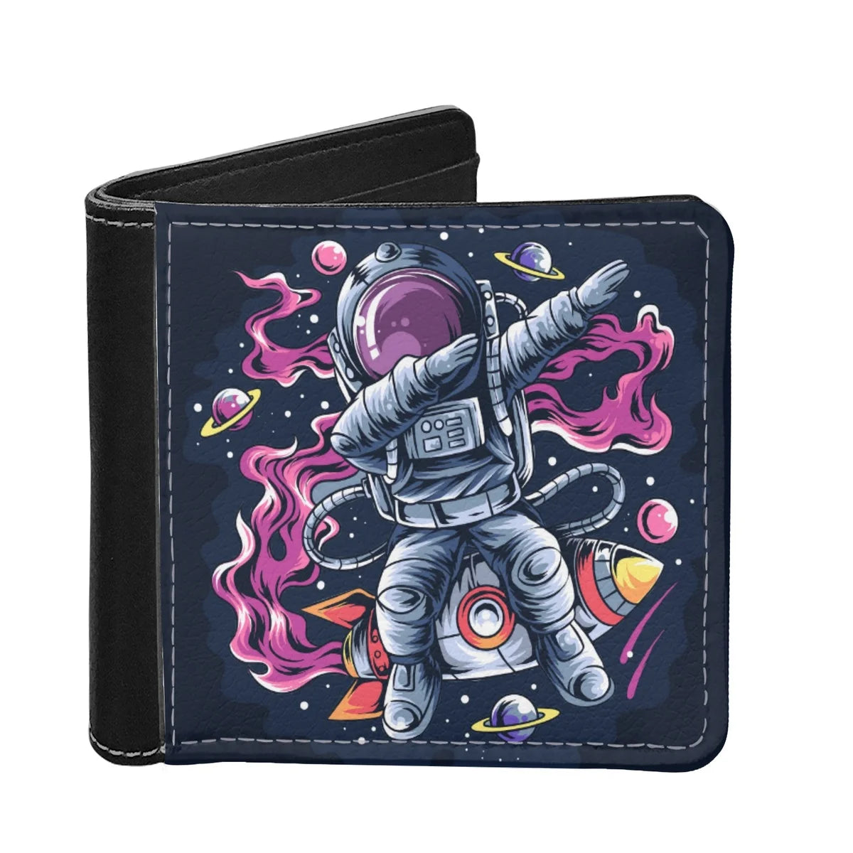 Space Astronaut Printed Lightweight Foldable Men's Wallet