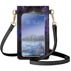 Skull Cell Phone Bag Women's Messenger Durable PU Leather Handbag