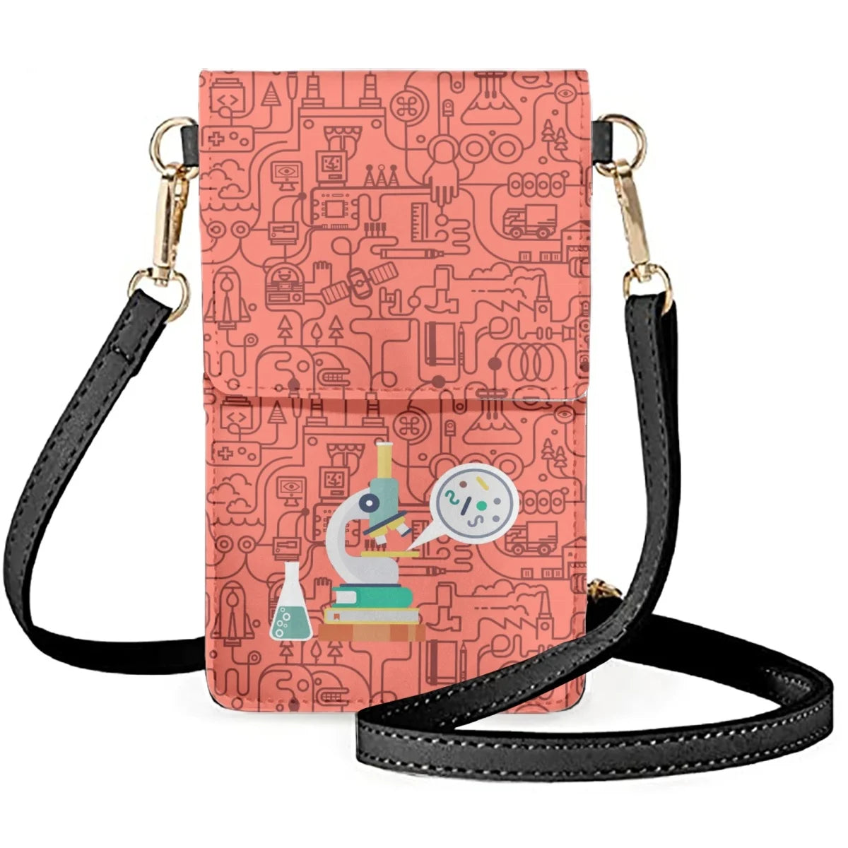 Mobile Phone Bag Animation Microscope Cellphone Bags Durable Wallet
