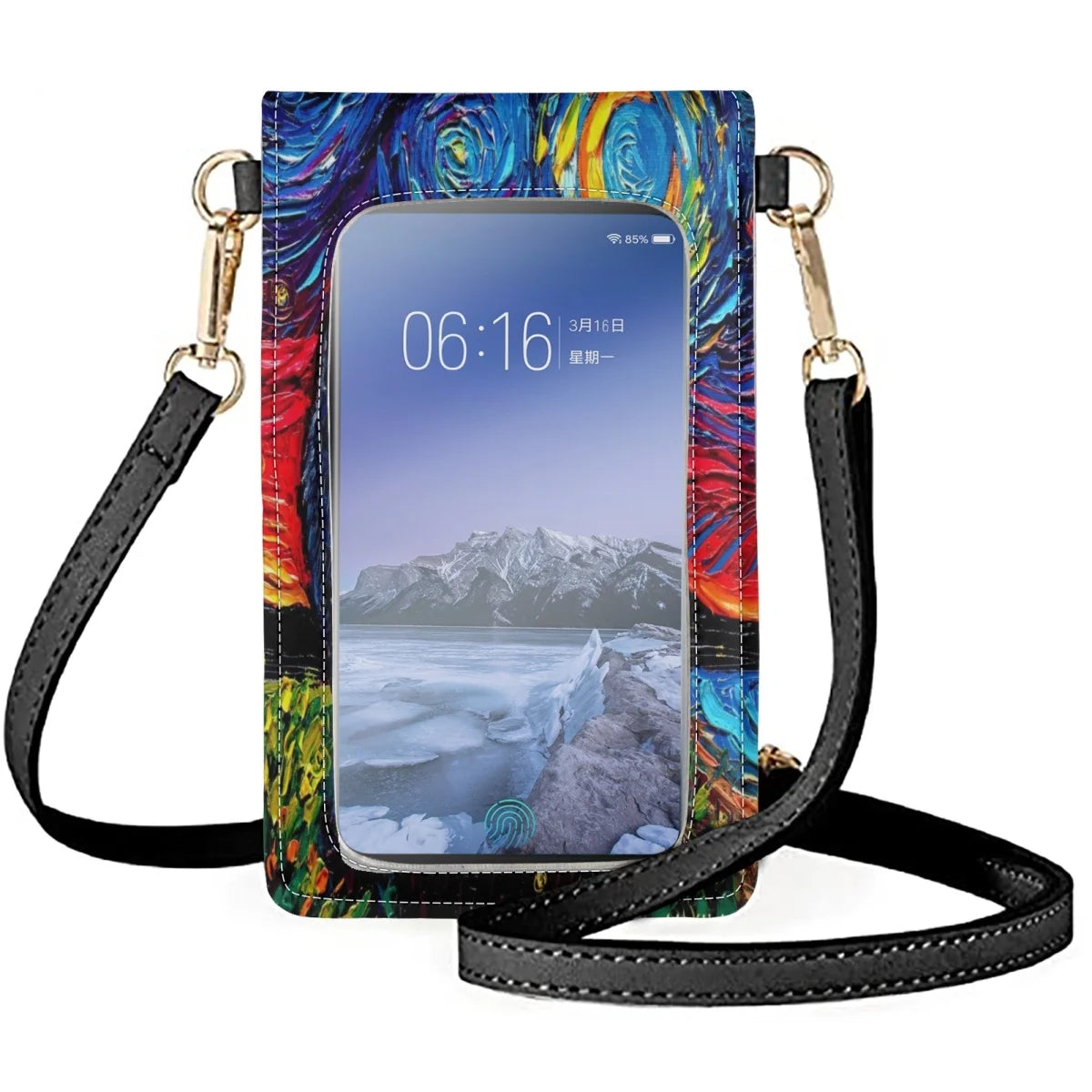 Van Gogh Sky Oil Paintings Messenger Bag Milky Way