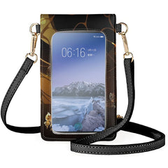 Vintage Butterfly Insect Lady Cell Phone Bag Crossbody Woman Cellphone Handbags