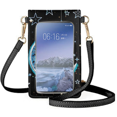 Women's Mobile Phone Bag Moon Star Diagonal Leather Makeup Storage