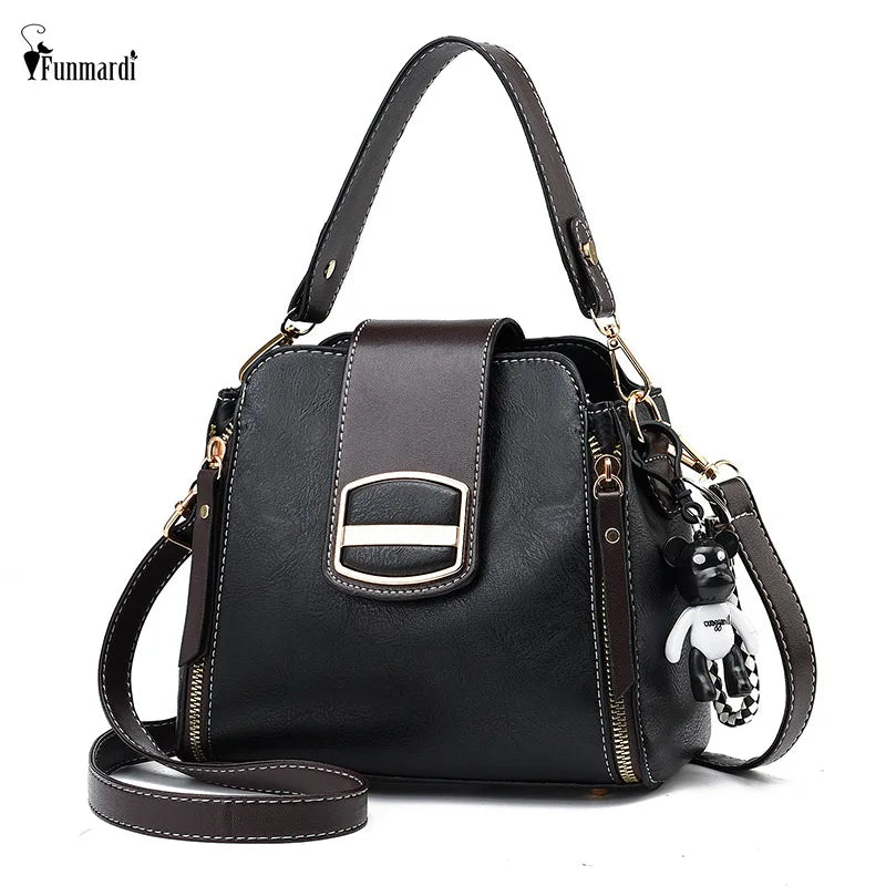 Women's Patchwork Bucket Bag Shoulder Crossbody Purse WLHB3225