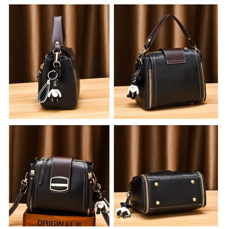 Women's Patchwork Bucket Bag Shoulder Crossbody Purse WLHB3225