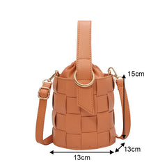 Summer Drawstring Bucket Bag PU Shoulder Totes WLHB2433