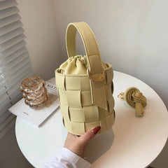 Summer Drawstring Bucket Bag PU Shoulder Totes WLHB2433