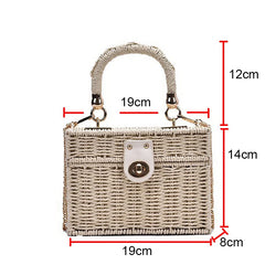 Straw Shoulder Bag Woven Messenger Beach Tote Handbag WLHB2369