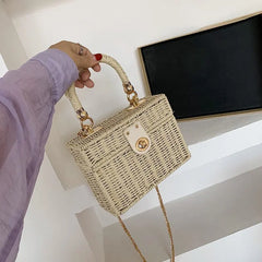 Straw Shoulder Bag Woven Messenger Beach Tote Handbag WLHB2369