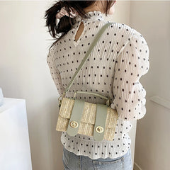 Retro Straw Crossbody Bag Rattan Handbag Beach Shoulder Female Bag WLHB2364