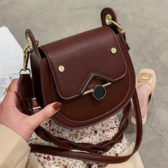 Retro Saddle Bag Crossbody Shoulder Bag Small Solid Bag