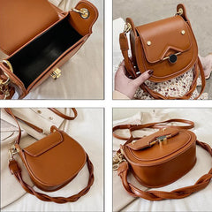 Retro Saddle Bag Crossbody Shoulder Bag Small Solid Bag