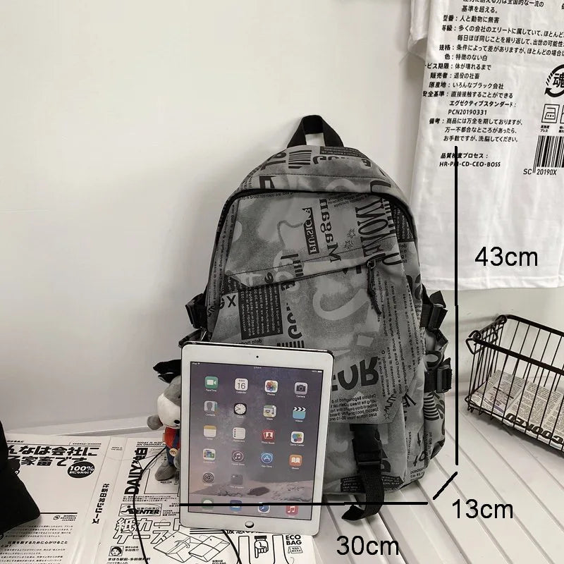 Waterproof Nylon School Backpack Men Women Travel Bags