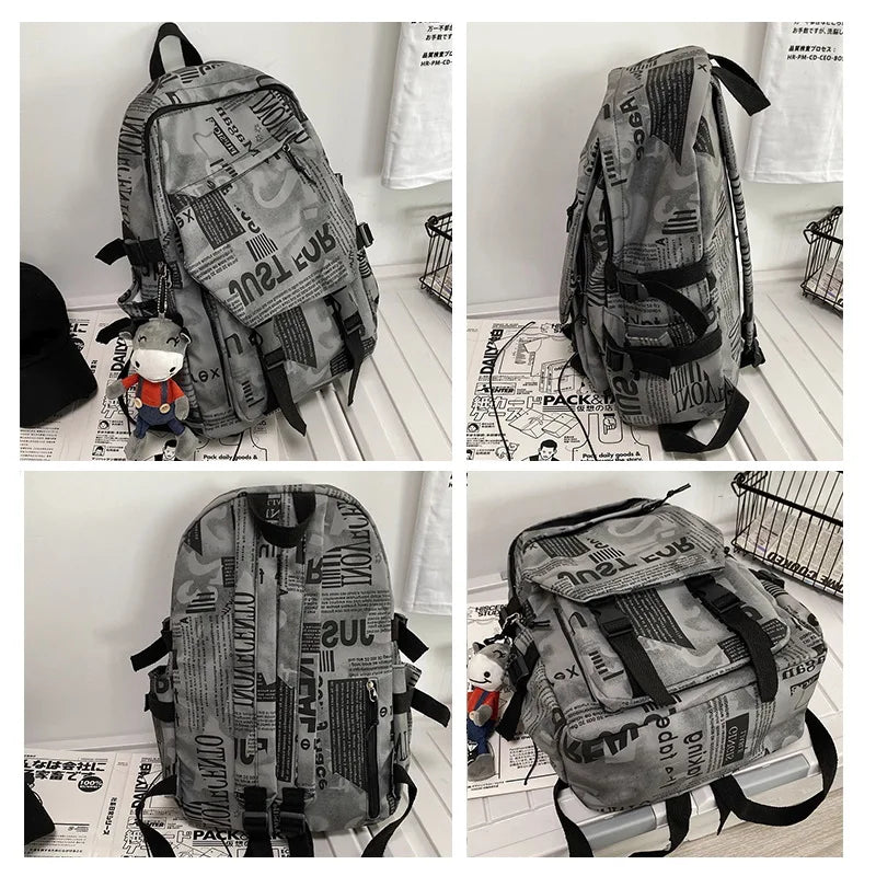 Waterproof Nylon School Backpack Men Women Travel Bags