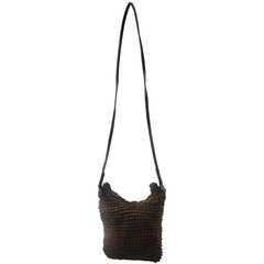 Summer Straw Shoulder Bag Canvas Jute Beach Travel Brown