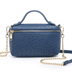 Elegant Ostrich Leather Clutch Tote Shoulder Bag