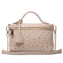 Elegant Ostrich Leather Clutch Tote Shoulder Bag