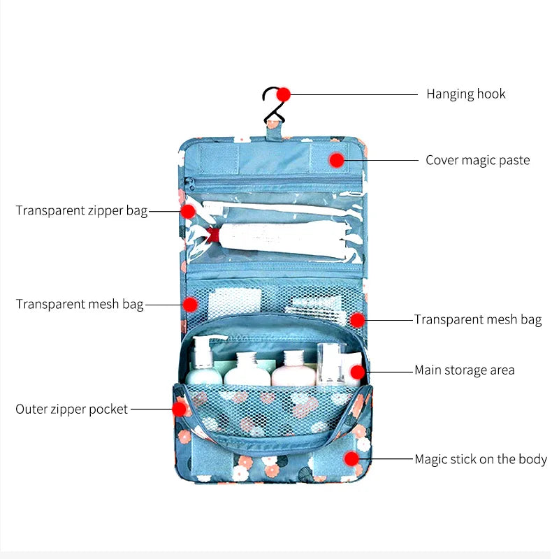 Multifunctional Travel Toiletry Bag Foldable Storage Cosmetics Portable Bag