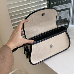 Crocodile Pattern Women Small Square Shoulder Bag PU Leather Female Underarm Bag