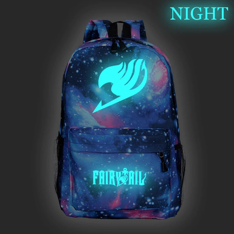 Fairy Tail Teens Luminous Backpack Travel Shoulder Rucksack