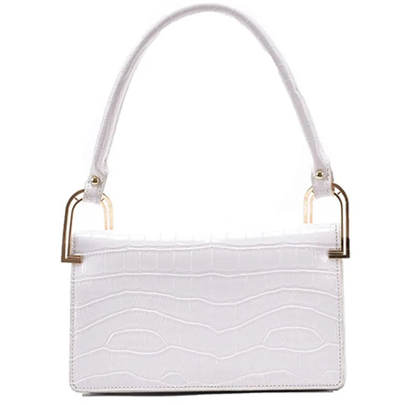 High-end Crocodile Pattern Underarm Bag with Chain Shoulder Strap