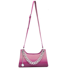 Diamond Chain Tote Bag Crocodile Pattern Shoulder Bag