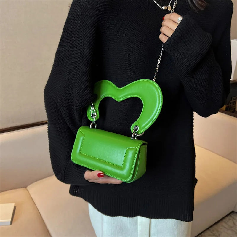 High Leather Mini Flap Chain Crossbody Bag