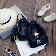Women Leather Backpack Female Shoulder Bag High Travel Bag