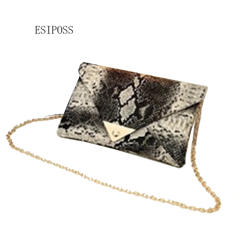 Famous Serpentine Pattern PU Leather Clutches Bag