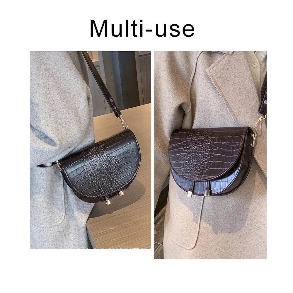 Pu Leather Women Crossbody Bags Crocodile Purse Shoulder Side Bags