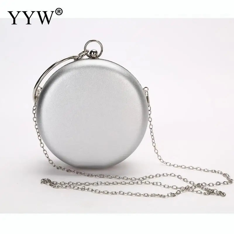 Pink Ladies Handbag Clutch Bag Small Round purse Chain Messenger Bags