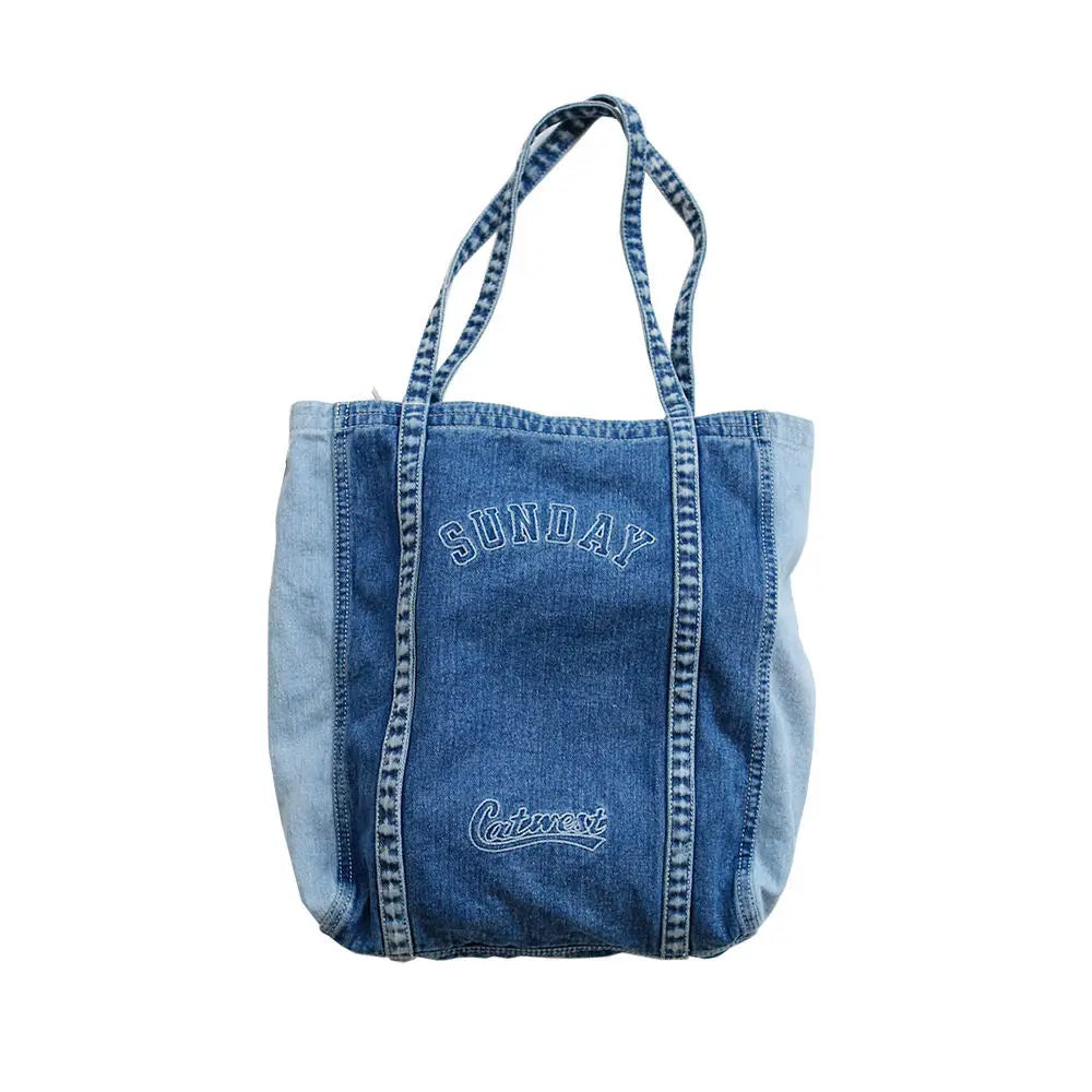 Famous Women Handbag Large Capacity Denim Shoulder Bag