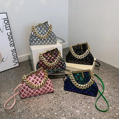 Thick Chain Handle Shell Tote Shoulder Bag For Women