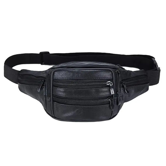 Leather Mens Fanny Pack Waist Bag Waist Purse Banana Bag Belt Pack Leg