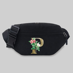 Women's Waist Bag Packs Phone Purses Chest Messenger Bags Golden Flower