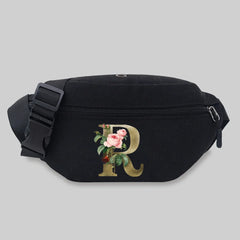 Women's Waist Bag Packs Phone Purses Chest Messenger Bags Golden Flower