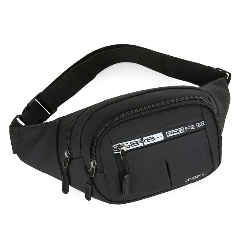 Grey Fanny Pack for Women Men Unisex Waist Bag Zipper Adjustable Strap Large