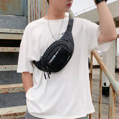 Grey Fanny Pack for Women Men Unisex Waist Bag Zipper Adjustable Strap Large