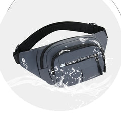 Grey Fanny Pack for Women Men Unisex Waist Bag Zipper Adjustable Strap Large
