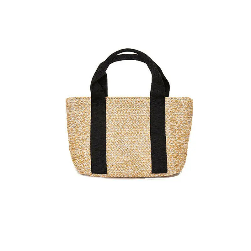 Fashiion Women's Round Rattan Straw Bag Summer Handbag Beach Casual Tote