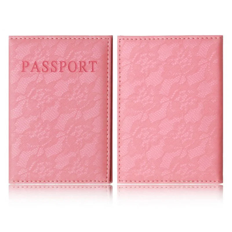 Pink World Travel Passport Cover Holder
