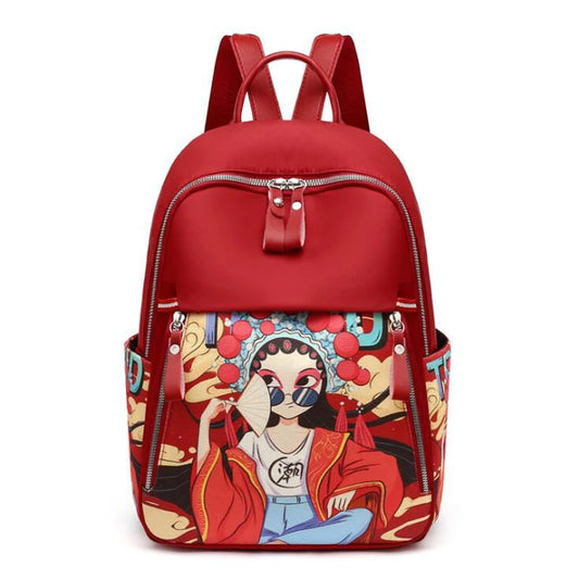 Printed Backpack Waterproof Oxford Travel Large Capacity Bag