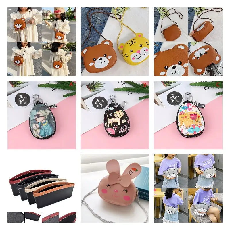 Cartoon Women Key Bag Leather Wallets Key Case Car Key Chains Cover